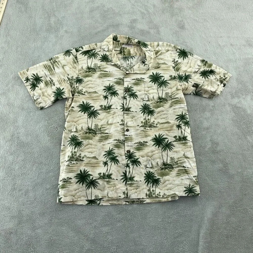 Vintage Hawaii Floral Short sleeve tropical Shirt Short Sleeve Mens XL 0704